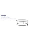 Flash Furniture 3 Piece Round Glass Table Set-Matte Black Frame NAN-CEK-21750-BK-GG